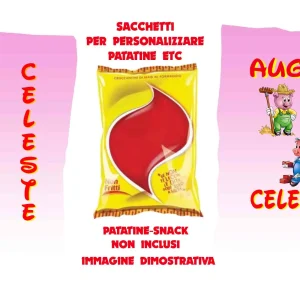 Tre porcellini sacchetti per patatine snack personalizzate