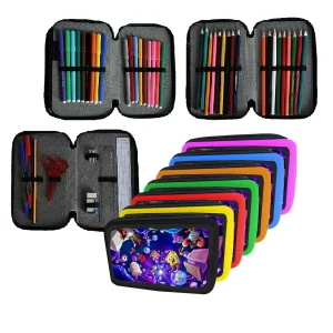 Astuccio scuola Completo 3 zip 18 colori