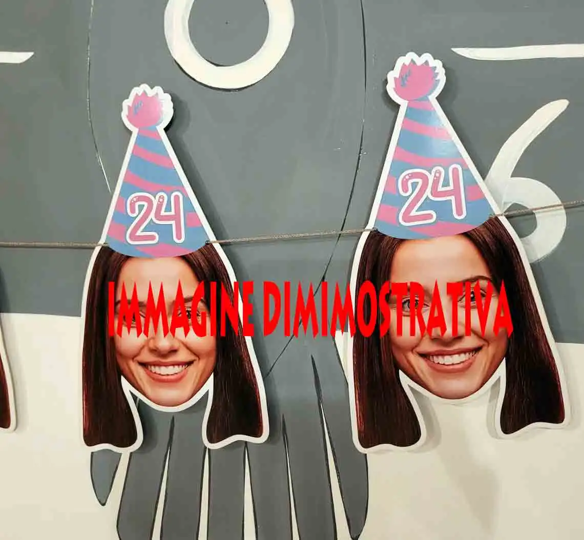 Festone Personalizzabile con viso festeggiato/a - immagine 2