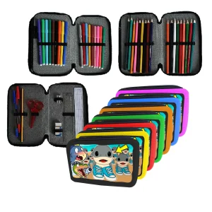 Astuccio scuola Completo 3 zip 18 colori