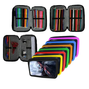 Astuccio scuola Completo 3 zip 18 colori
