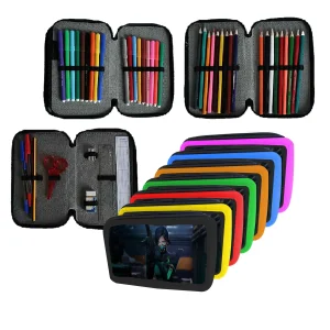 Astuccio scuola Completo 3 zip 18 colori