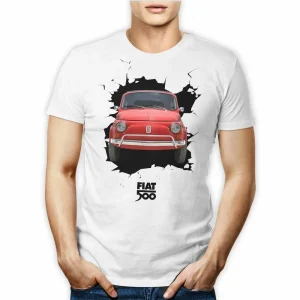 T-SHIRT MAGLIETTA TSHIRT FIAT 500 WALL CRASH VINTAGE RETRO UOMO DONNA