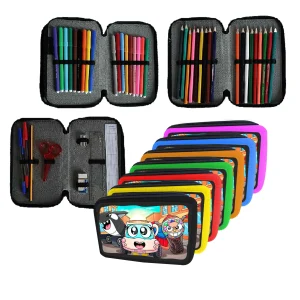 Astuccio scuola Completo 3 zip 18 colori