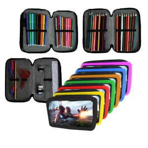 Astuccio scuola Completo 3 zip 18 colori