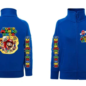 Felpa con Zip senza Cappuccio Supermario N 1 anno fino 7/8 anni