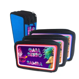 Astuccio Gaia Sesso e samba portacolori 3 cerniere zip