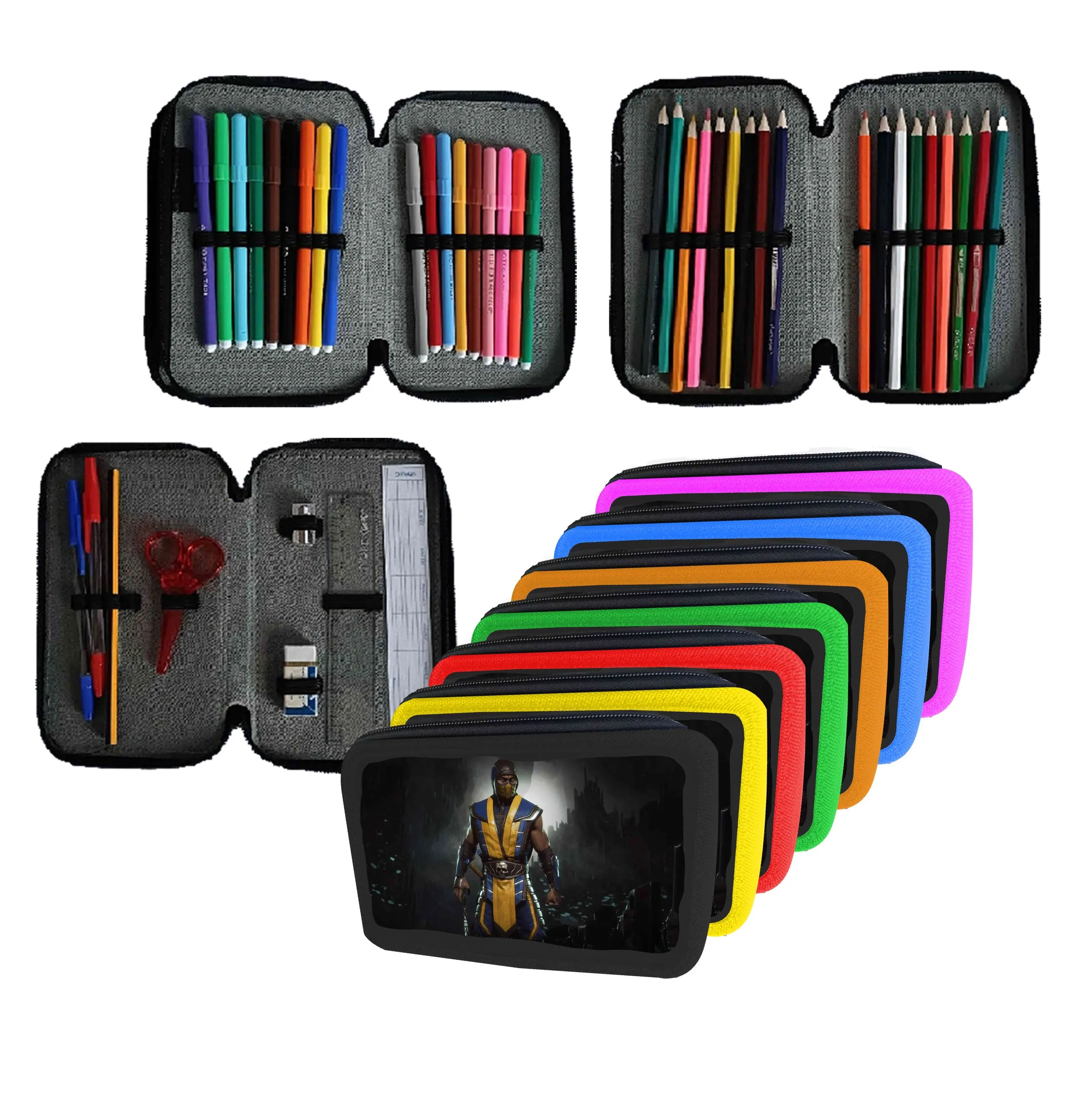 Astuccio scuola Completo 3 zip 18 colori