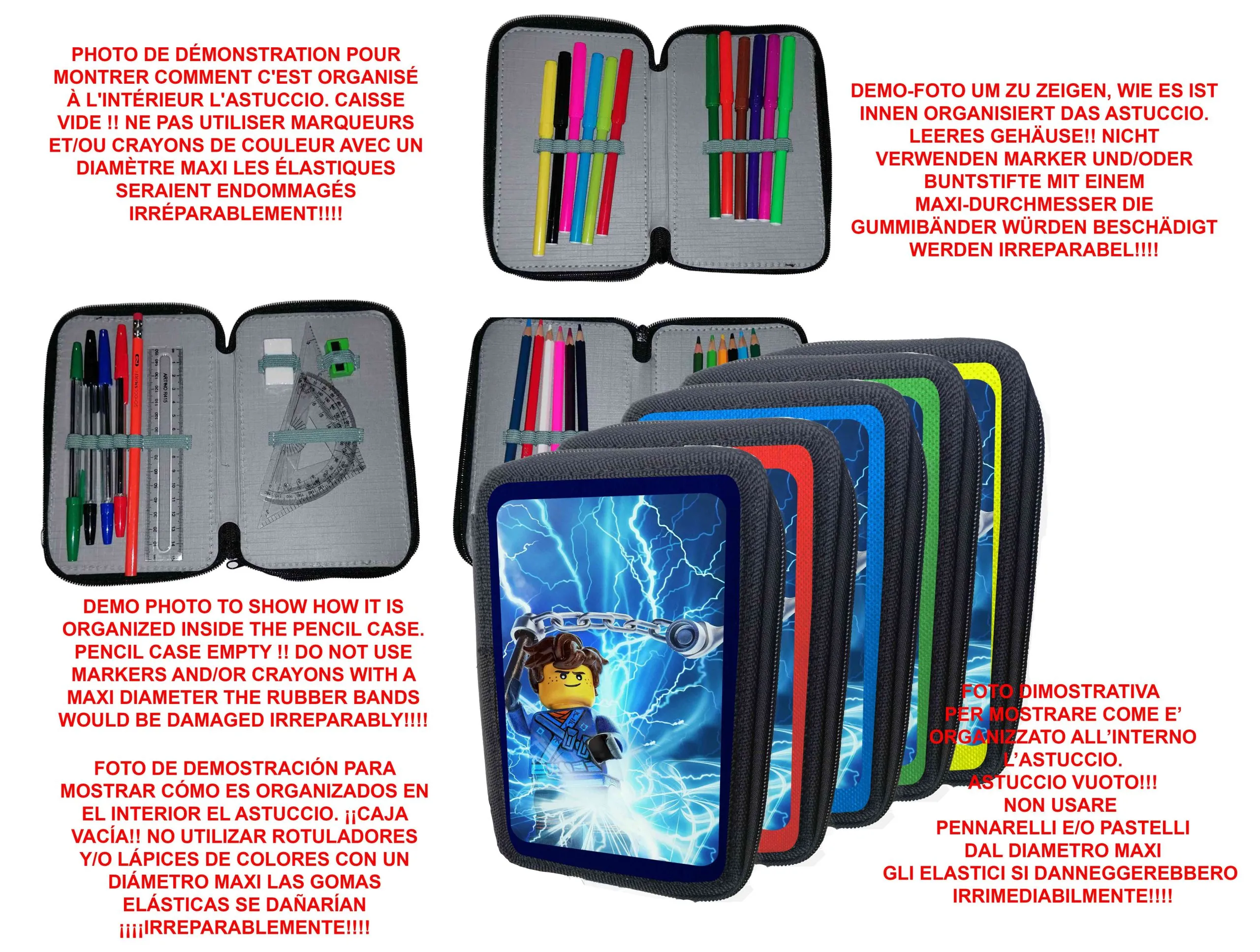 Astuccio scuola Ninjago 3 zip VUOTO