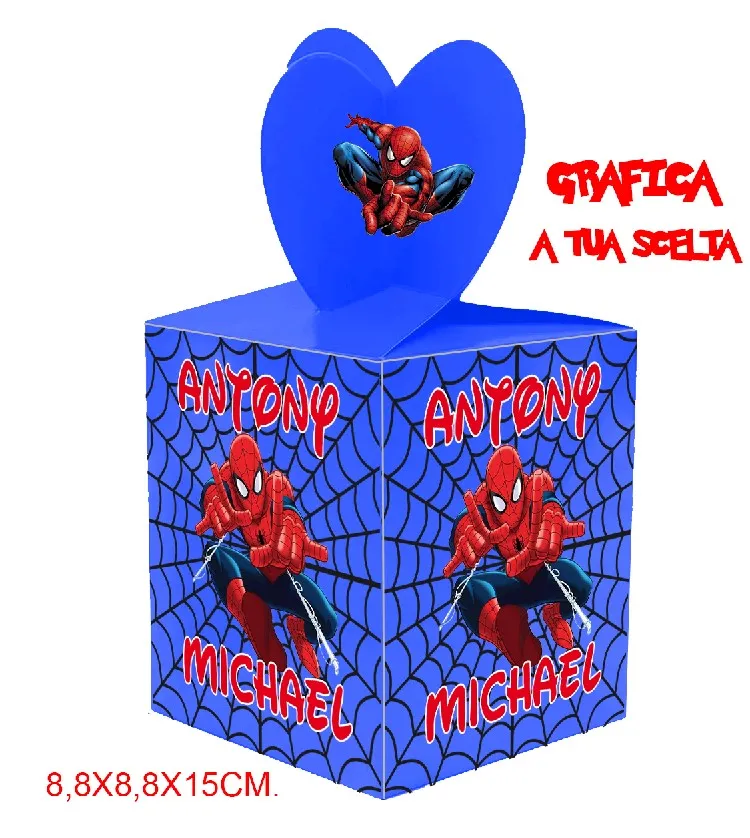 Spyder scatole da party per Regalini Festa Scatola di Caramelle per Feste,Compleanno,Bomboniere - immagine 2