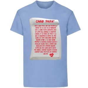Festa del papa’ T shirt con poesia della tua bambina o bambino