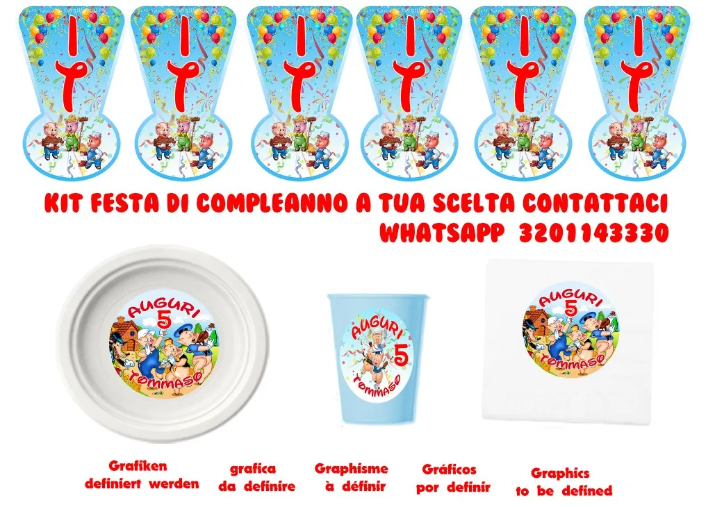 Tre porcellini kit Festa Compleanno