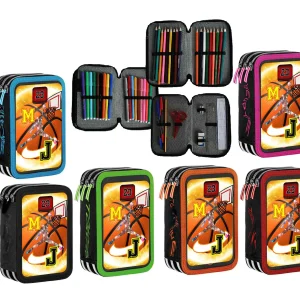 Astuccio jordan portacolori 3 cerniere zip 18 Colori