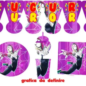 Spider Girl and friends Kit anniversaire enfant personnalisé personnage au choix