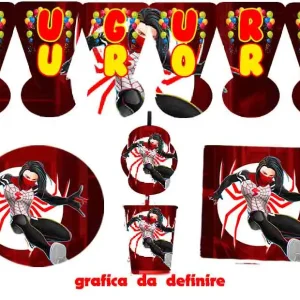 Spider Girl and friends Kit anniversaire enfant personnalisé personnage au choix