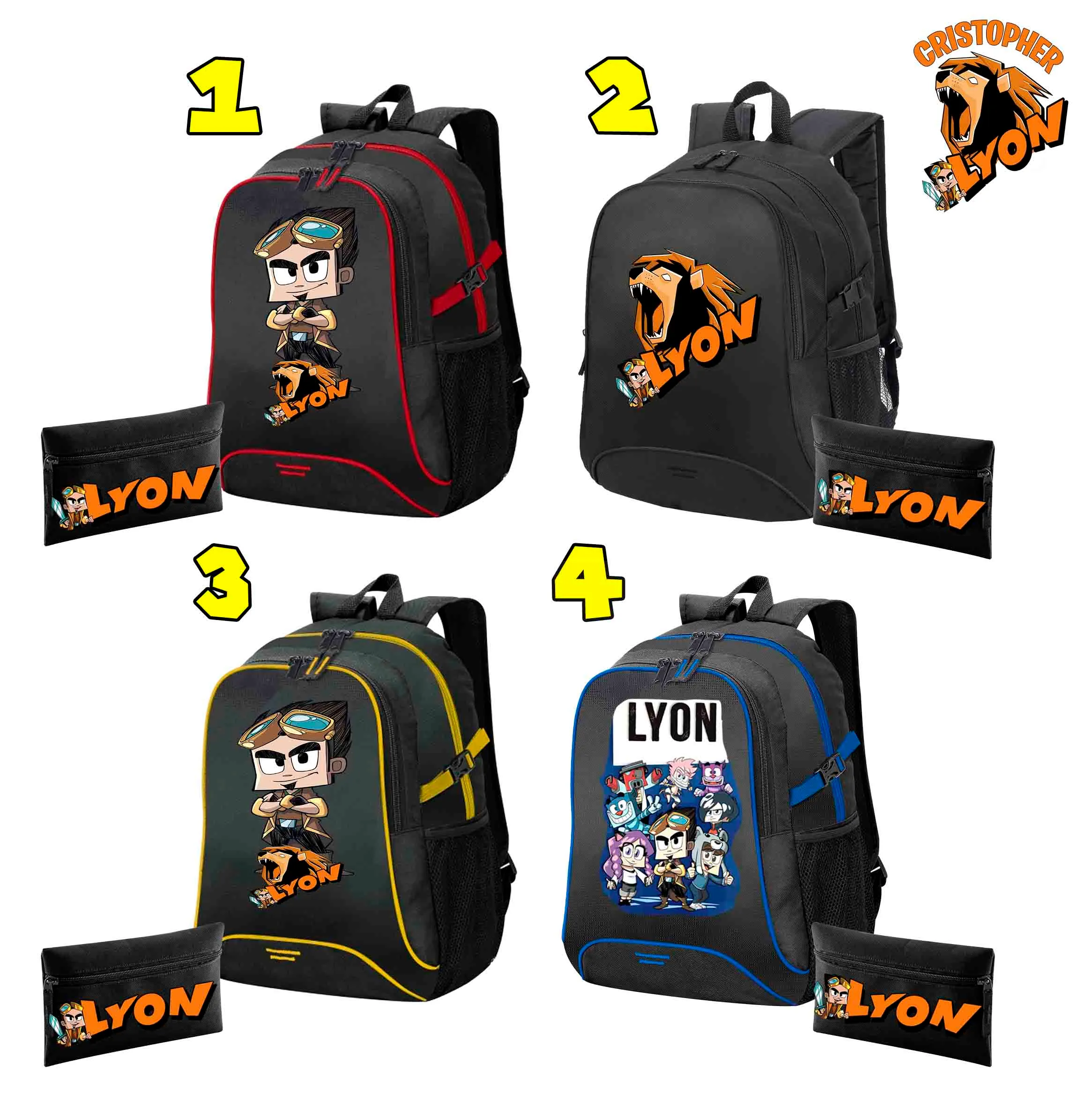 Lyon Zaino Scuola con portacolori LY3 - immagine 2