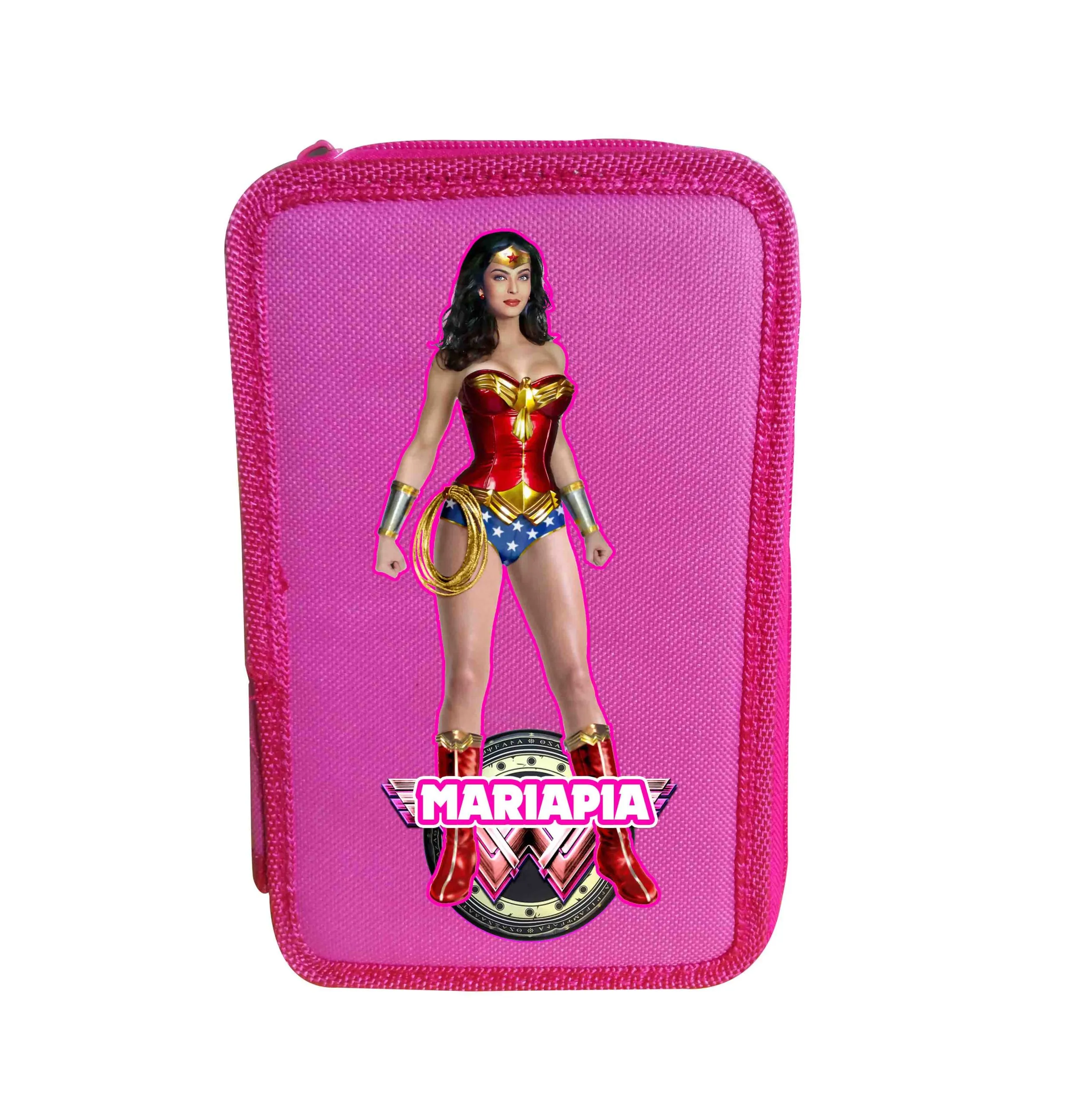 Wonder Woman Astuccio Scuola portacolori 3 cerniere zip VUOTO