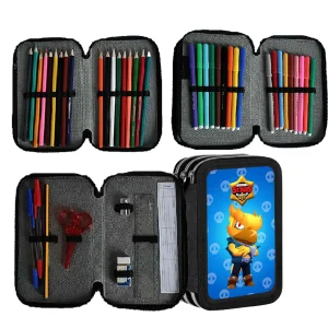 Astuccio Brawl Corvo Fenice portacolori 3 cerniere zip 18 Pennarelli 18Pastelli