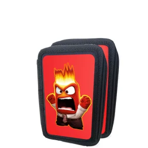 Astuccio scuola 3 zip Rabbia Inside Vuoto Colore Casuale