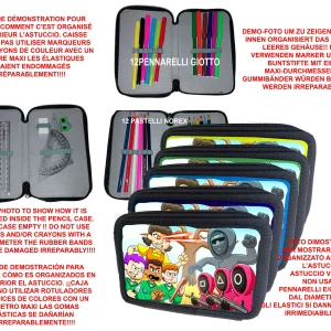Astuccio scuola Completo 3 zip 12 colori