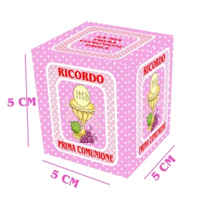 Scatoline porta confetti Prima Comunione Rosa