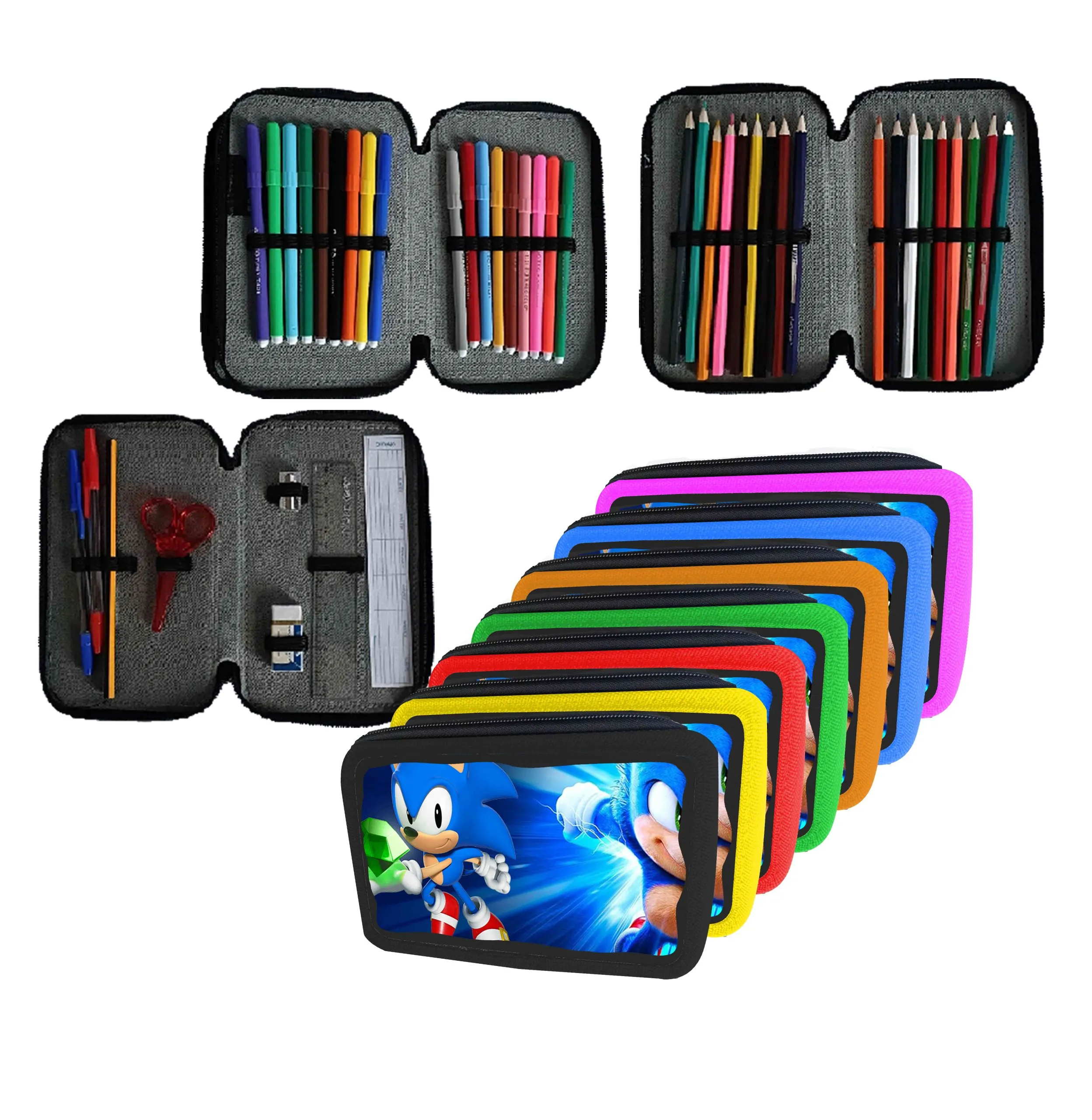 Sonic metal Astuccio scuola Completo 3 zip