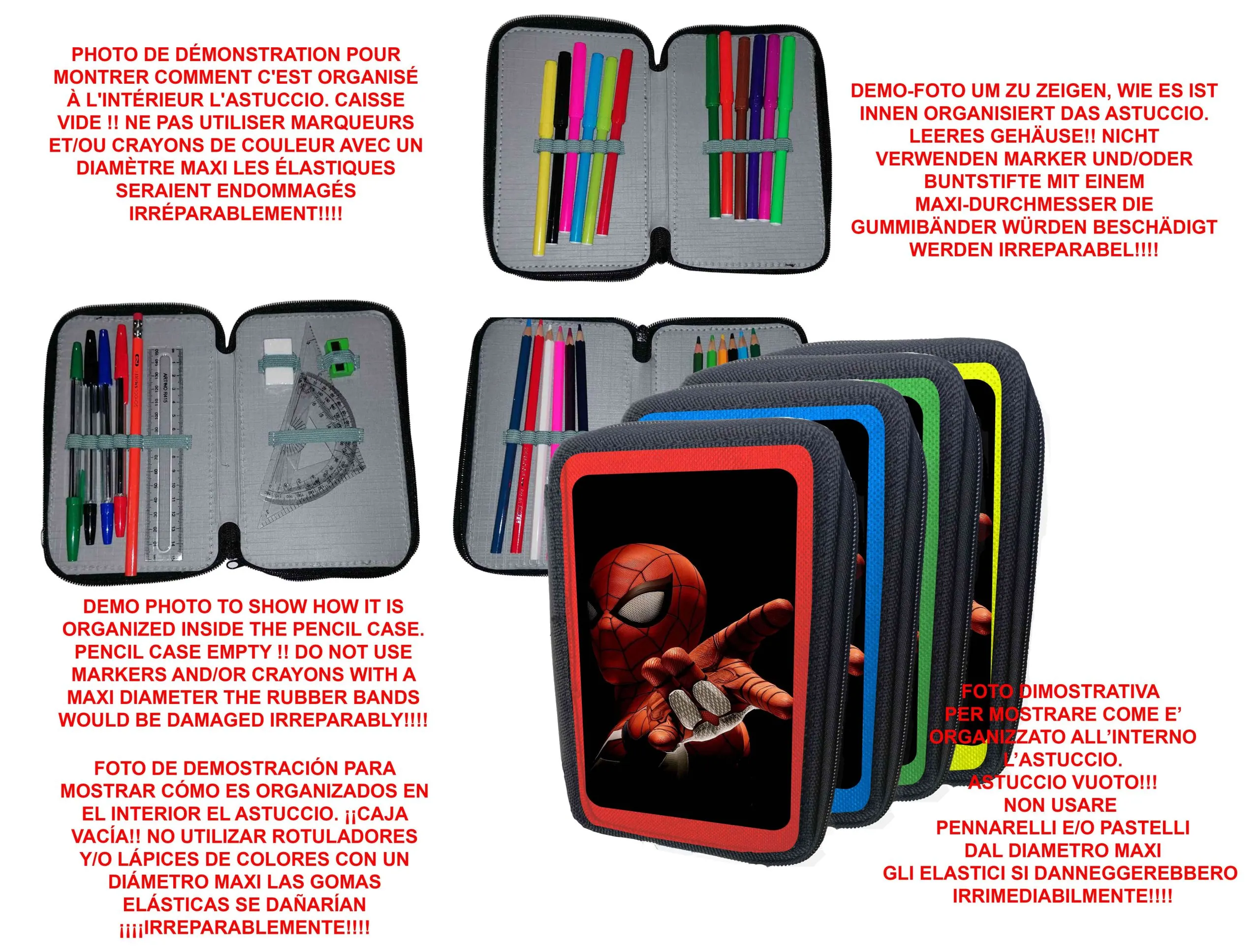 Astuccio scuola Spyder 3 zip VUOTO - immagine 2