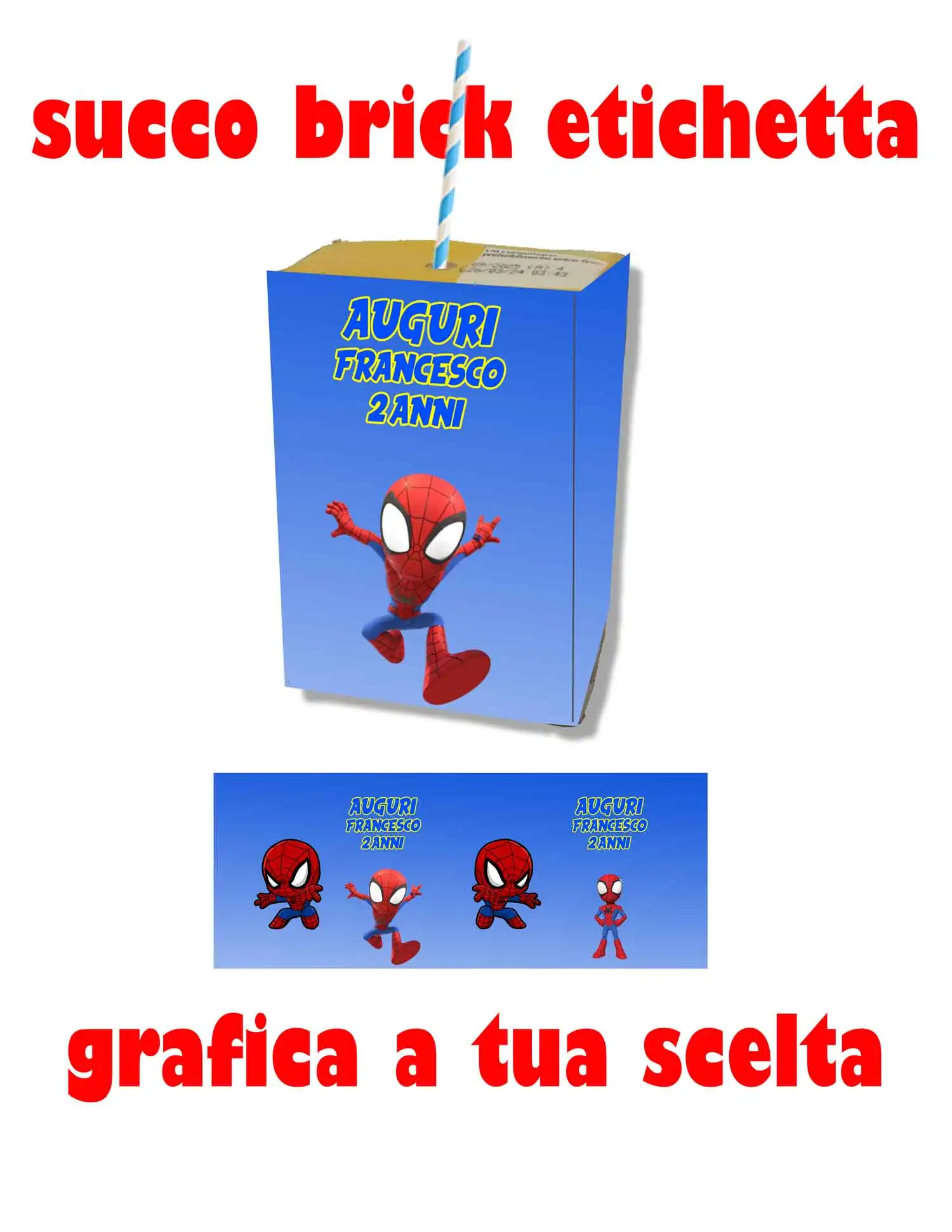 Spyder and friends Etichetta per succhi di frutta in brick e/o bottiglia vetro ,bottiglia 1,5lt e bottiglia 500ml