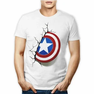 T-SHIRT MAGLIETTA TSHIRT MARVEL AVENGERS CAPTAIN AMERICA SCUDO SHIELD UOMO DONNA