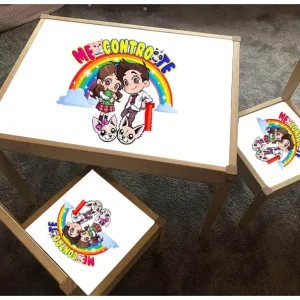 Sofia e Lui Tavolo legno Con Due Sedie