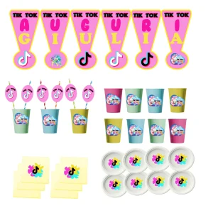 Tik Toker and friends ticktokers kit Festa Compleanno per 8 persone e piu’