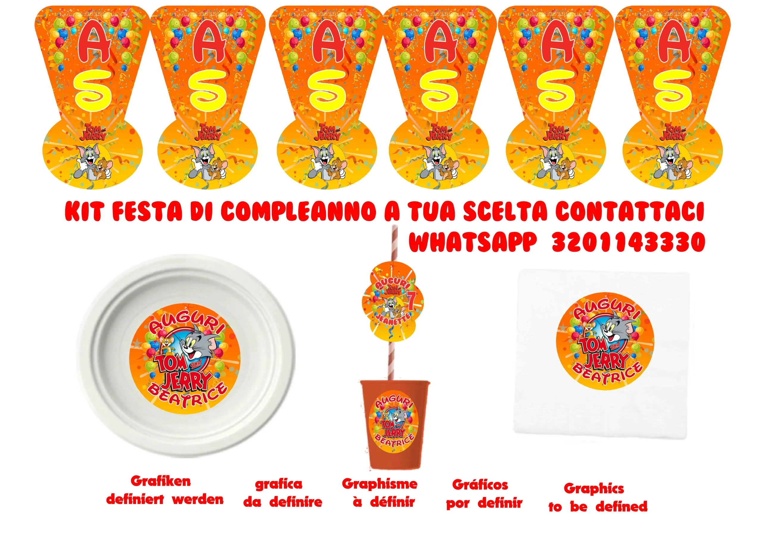 Tom and jerry kit Festa Compleanno per 8 persone e piu’