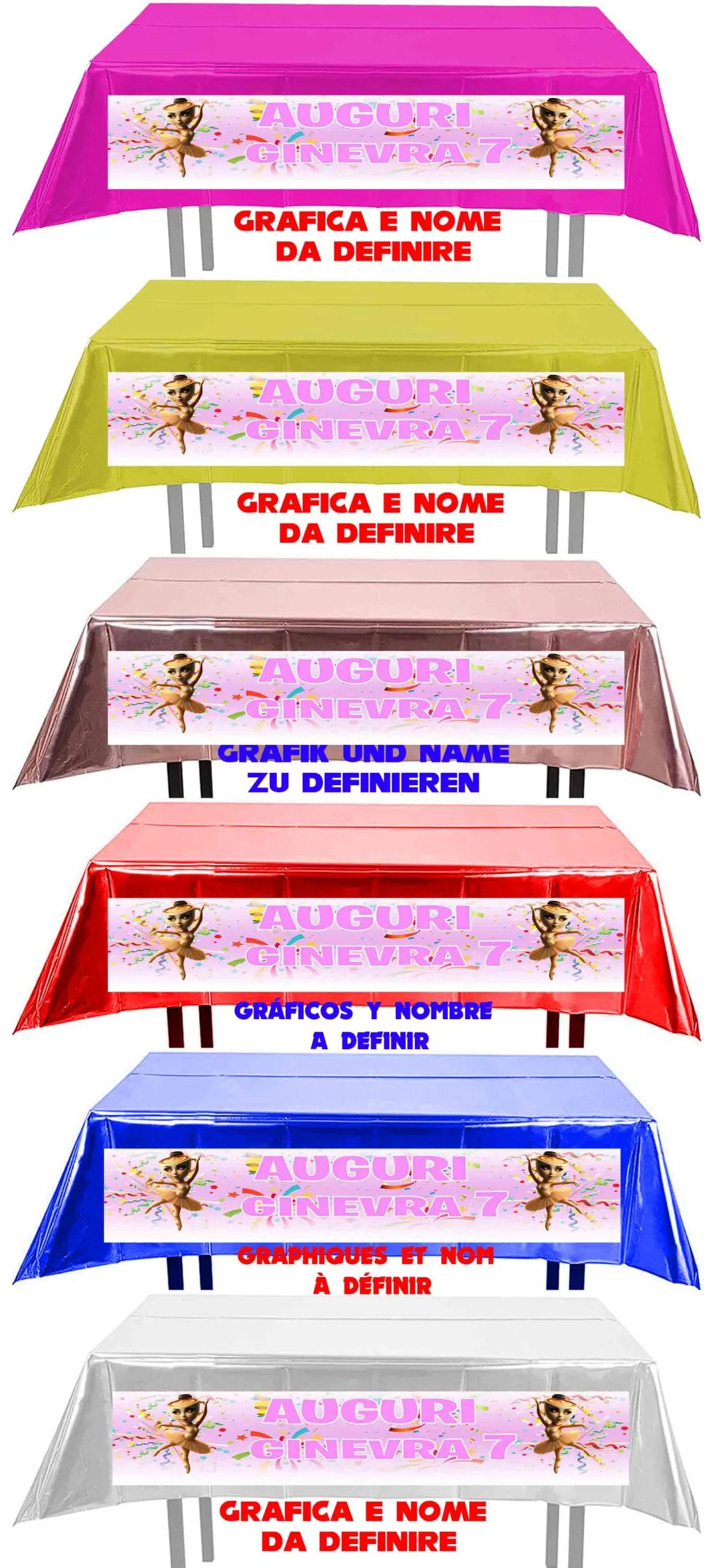 Ballerina Cappuccina Tovaglia Compleanno Ballerina Cappuccina - immagine 2