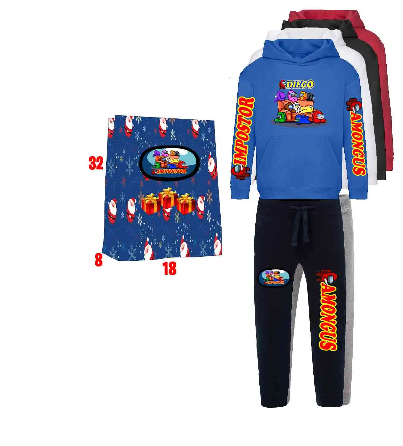 Among-us and company Tuta felpata Completa