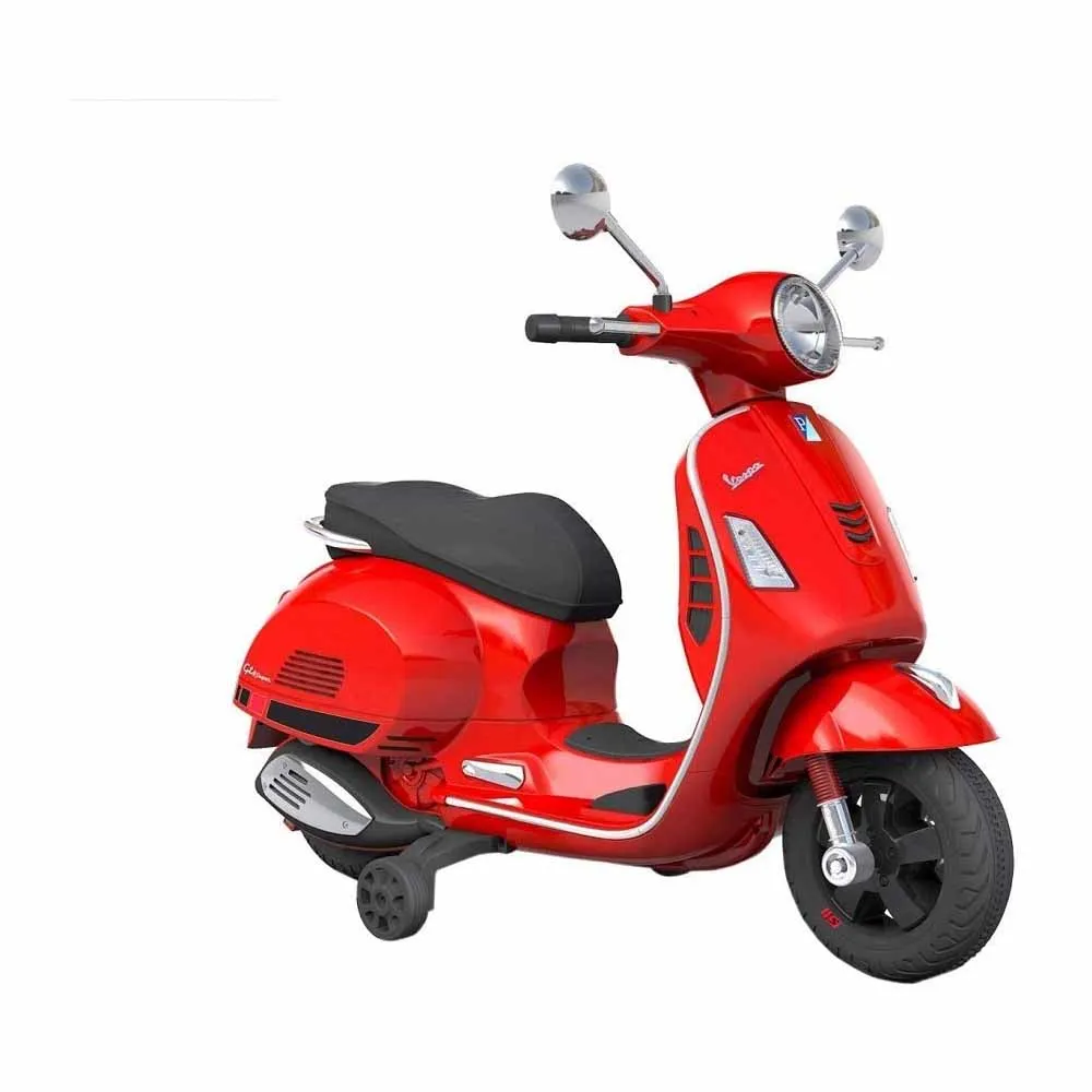 Moto Elettrica Piaggio per Bambini Vespa GTS Rotelle 12V luci LED Suoni (Rosso) - immagine 2