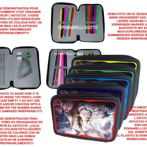 WHUTERING Gamer Astuccio scuola 3 zip completo accessori