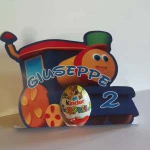 Bob Porta Ovetto Kinder Segnaposto bambini. Party kit Idea regalo per Bambini.