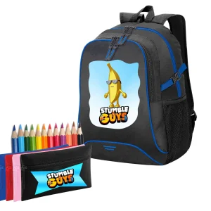 Stumble guys and Friends Zaino Scuola e Bustina con colori 01072132