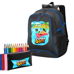 Stumble guys and Friends Zaino Scuola e Bustina con colori 01071312