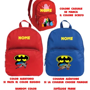 Batman Zaino asilo primino Nome personalizzabile