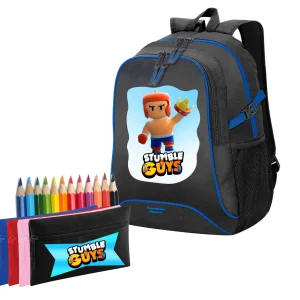 Stumble guys and Friends Zaino Scuola e Bustina con colori 01071710