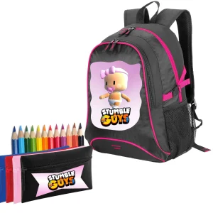 Stumble guys and Friends Zaino Scuola e Bustina con colori 01072136