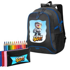 Stumble guys and Friends Zaino Scuola e Bustina con colori 01072130