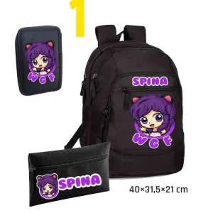 Anna Zaino Scuola con astuccio 3 zip e bustina portacolori 1908