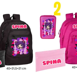 Anna Wgf Zaino Scuola Astuccio 3 Zip e bustina portacolori 2108