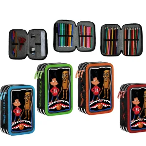 Astuccio scuola  Completo 3 zip