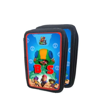 Astuccio Scuola  Brawlers Leon 3 zip colore casuale