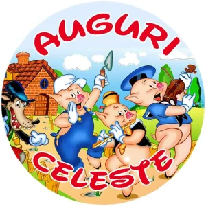 Tre porcellini Cialda Ostia Per Torta Personalizzata RETTANGOLARE o ROTONDA