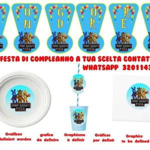 Animatronic Fnaf kit Festa Compleanno per 8 persone o piu persone