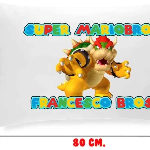 Supermario and friends Federa Cuscino100% Cotone